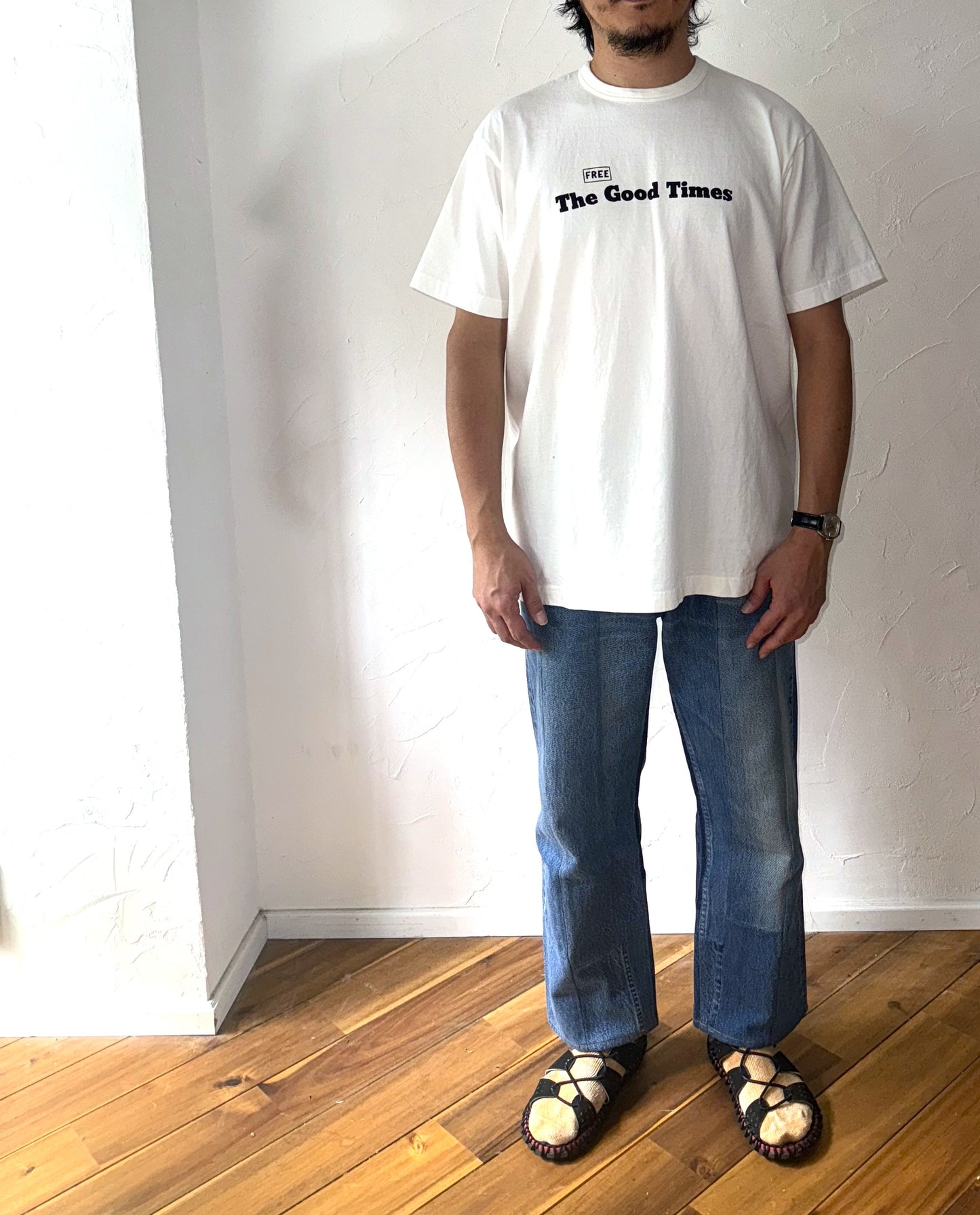 S/S GIANT 16/-OE PIGMENT TEE(News Paper)