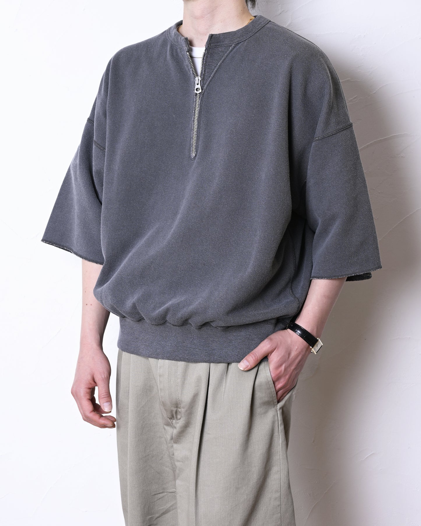 LW Half Zip Chop Sleeve