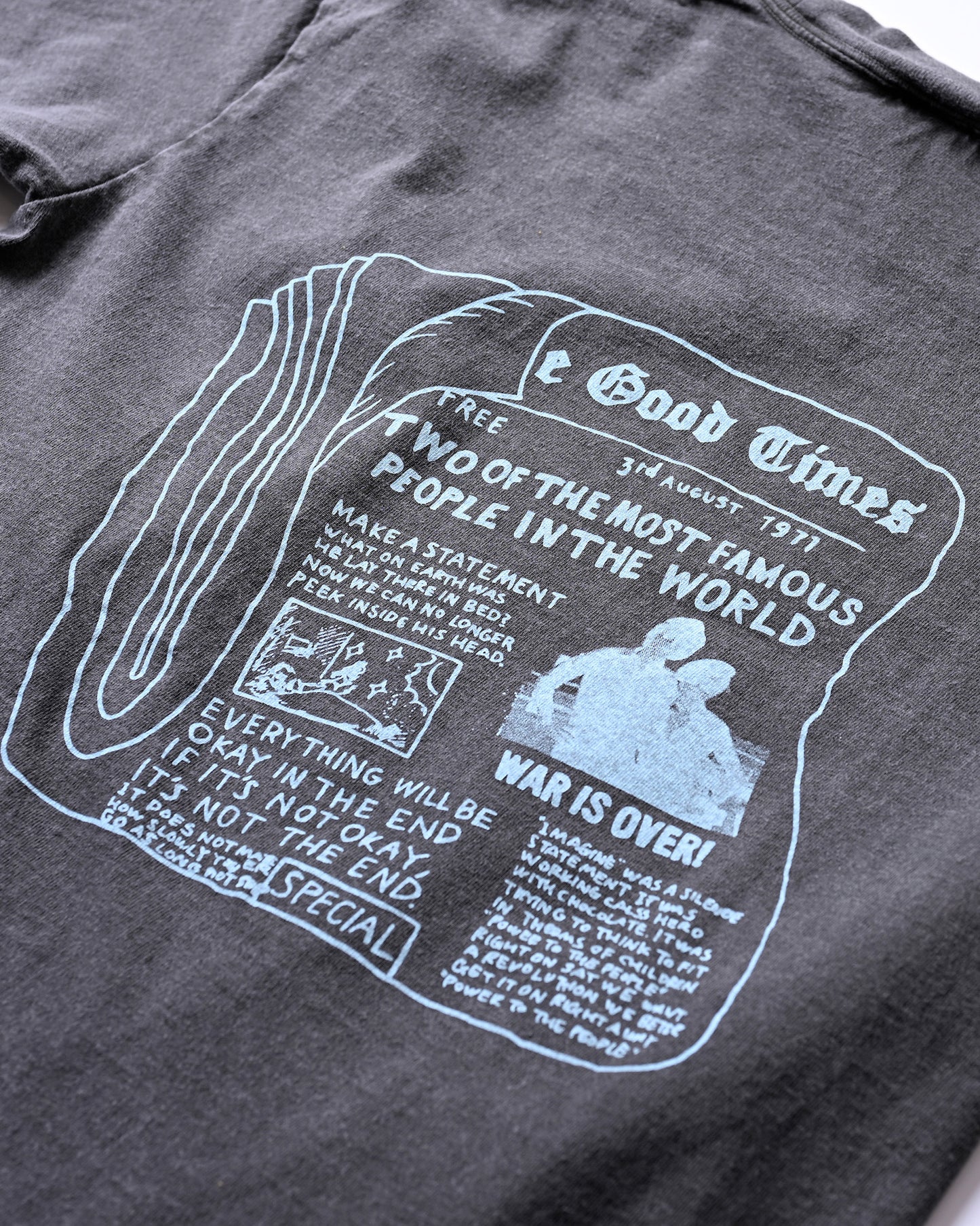 S/S GIANT 16/-OE PIGMENT TEE(News Paper)