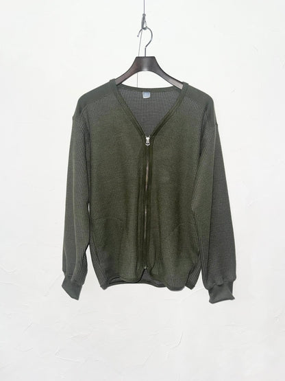 ★26AW★WOOL WAFFLE ZIP CARDIGAN