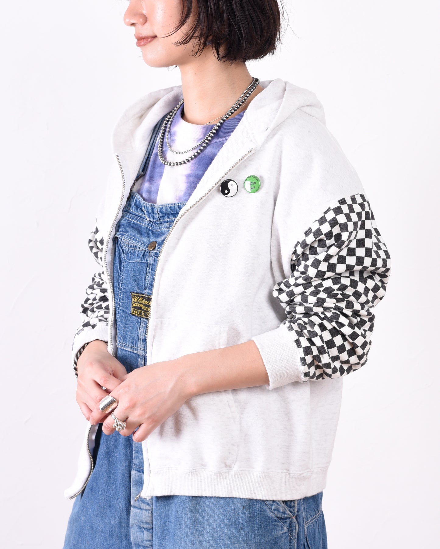 LW Checkered flag Zip parka