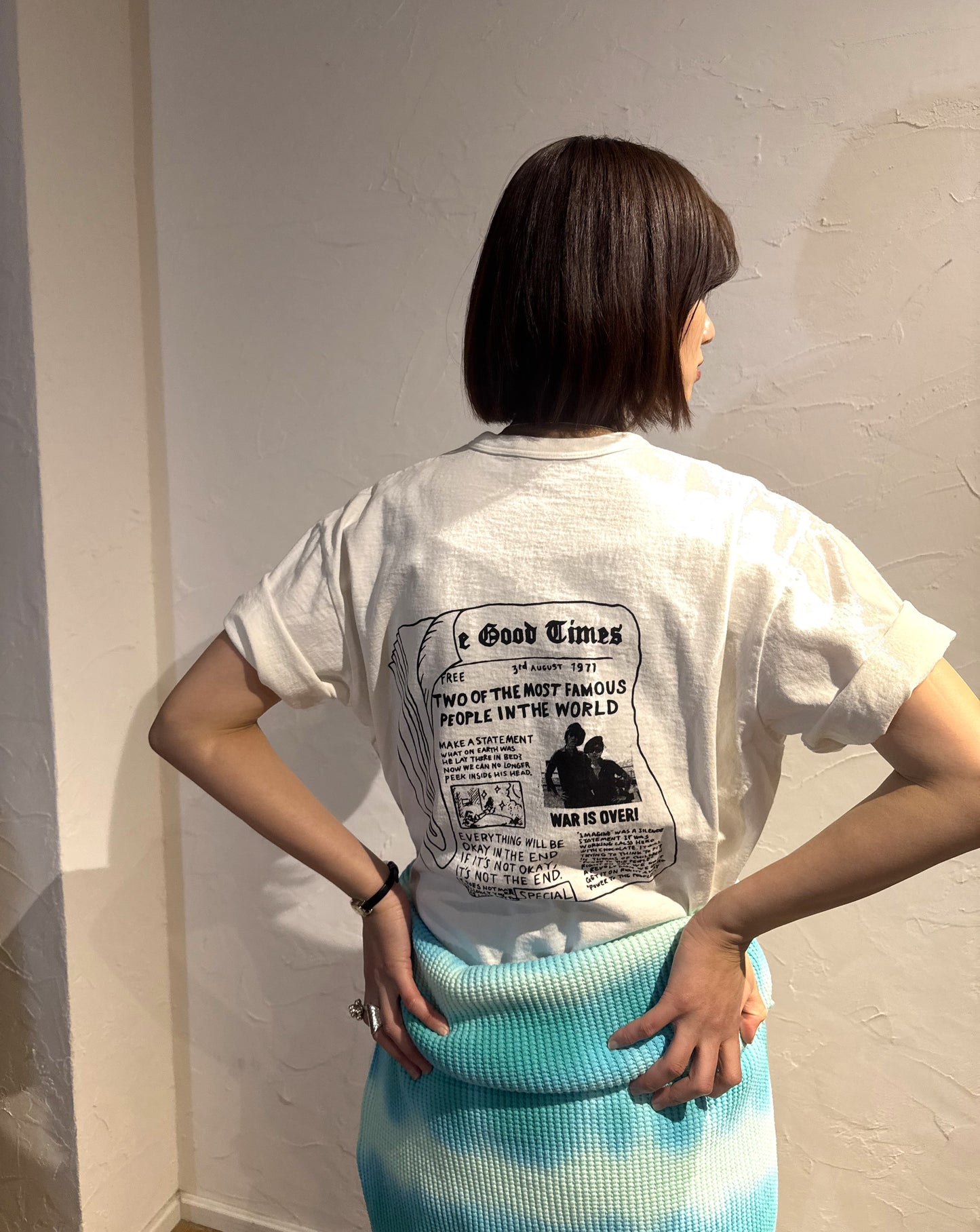 S/S GIANT 16/-OE PIGMENT TEE(News Paper)