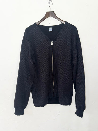 ★26AW★WOOL WAFFLE ZIP CARDIGAN