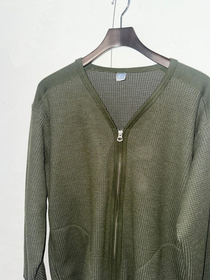 ★26AW★WOOL WAFFLE ZIP CARDIGAN