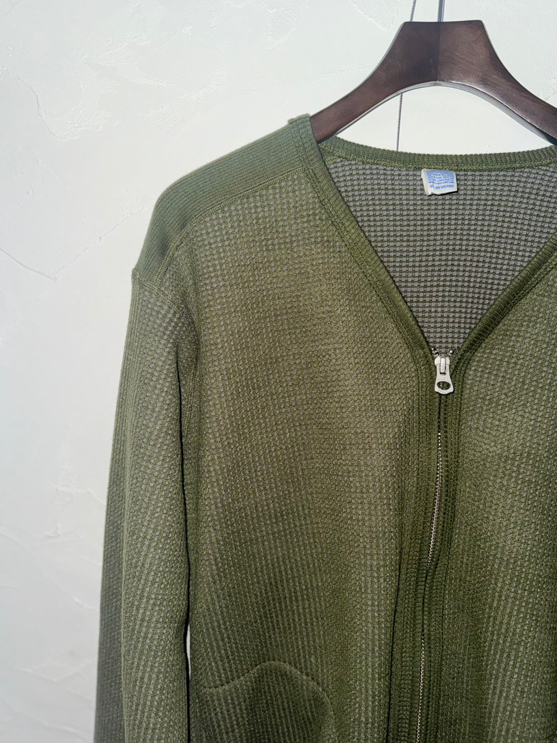 ★26AW★WOOL WAFFLE ZIP CARDIGAN