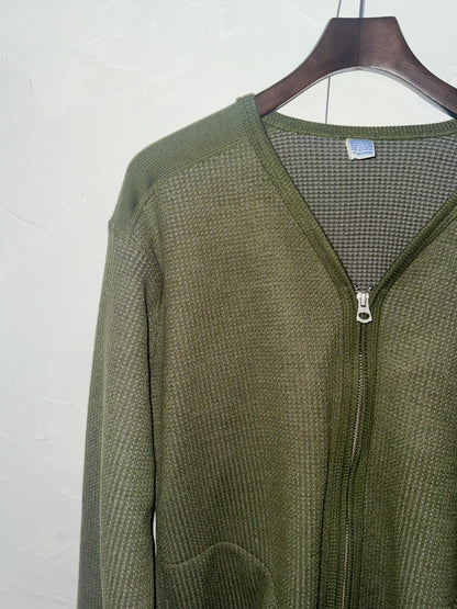 ★26AW★WOOL WAFFLE ZIP CARDIGAN