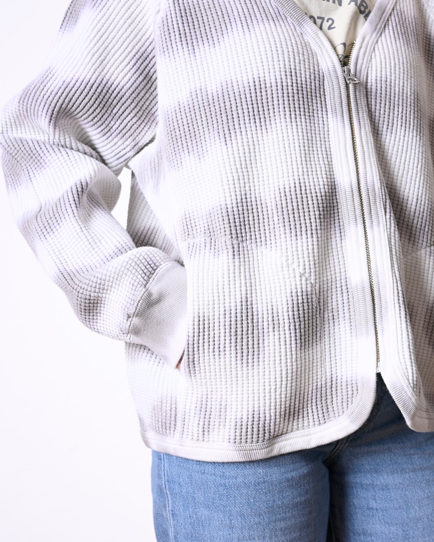 Max Weight Waffle Zip Cardigan(K-dye)